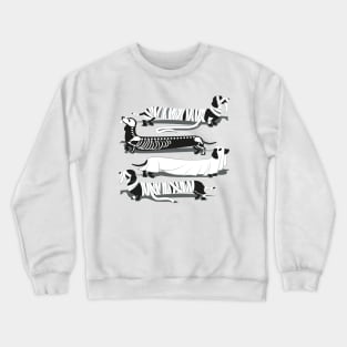 Spooktacular long dachshunds // spot // green grey background mummy ghost and skeleton dogs Crewneck Sweatshirt